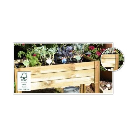 HUERTO URBANO DE MADERA MESA RECTANGULAR 100X50X75CM (1/3)