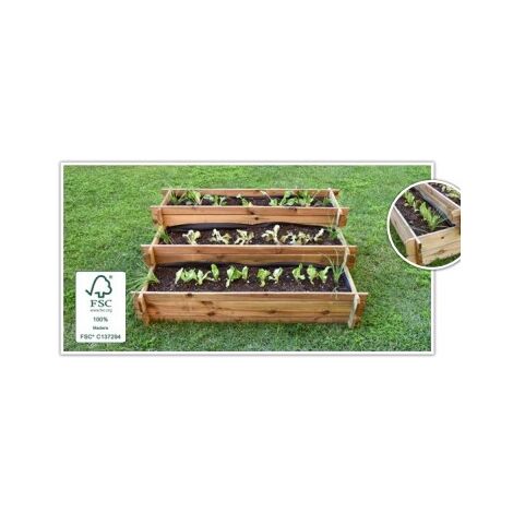 HUERTO URBANO DE MADERA SUELO  ESCALERA  ( 3 ALTURAS )