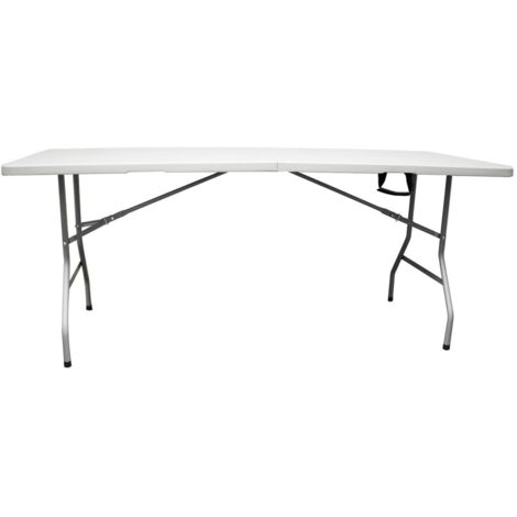 IBEROGARDEN  Mesa de resina rectangular 180x70x74 cm   Color Blanca    Duradera y moderna para interiores y exteriores