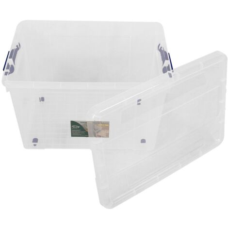 IBEROGARDEN  Cajas de Almacenaje con Ruedas Apilables 40 Litros ( 56,5 x 38 x 23,8 cm )   Orden práctico y transporte sin esfuerzo