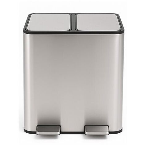 Cubo de Basura de Metal 60 LITROS con Pedal  Reciclaje Fácil con Doble Compartimento  Estilo Moderno para tu Hogar