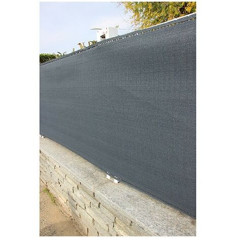 Malla de ocultación alta NATERIAL de polietileno 1x3 m gris/negro