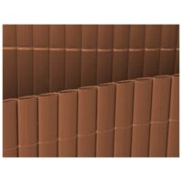 CAÑIZO DE PVC CHOCOLATE DOBLE CARA 1600 GRAMOS 1 X3 METROS Valla de decoración exterior para jardín y terraza