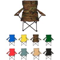 IBEROGARDEN Silla de Exterior Plegable con Reposabrazos y Portavasos Color Militar Medida 80x80x50 cm Comodidad en tus Aventuras