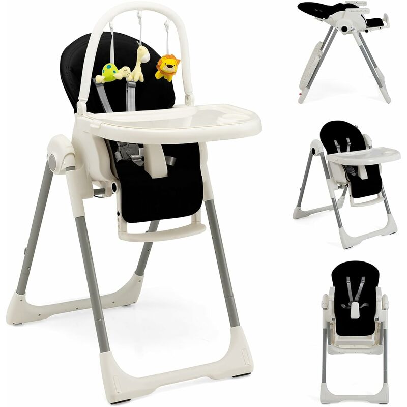 Costway Chaise Haute Pour Bébés Avec Assis Réglables De 105° À 165