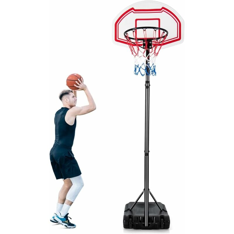 COSTWAY Panier de Basket-Ball sur Pieds avec Hauteur Réglable 245-305cm,  Support de Basket Portable à roulettes avec Sac Sécurisé, Panneau Arrière de  111 cm, Intérieure & Extérieure : : Sports et Loisirs