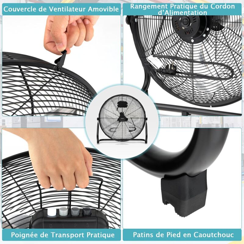 400mm 220V/50Hz ventilateur portatif électrique axial - Chine