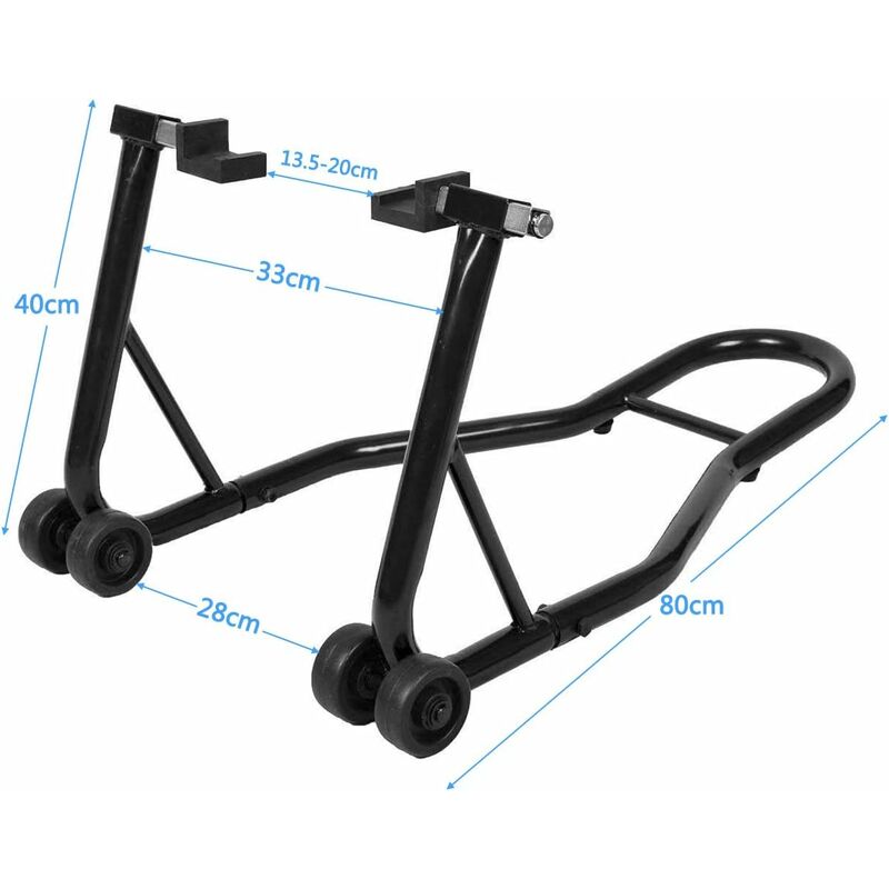 Cruizer Béquille Avant Rouge Moto - 300kg, 4 Roues Et Renforts Pour Stabilité Maximale