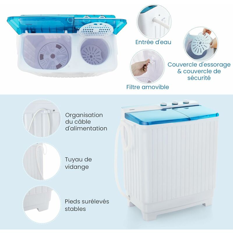 Mini-lave-linge avec panier à essorage - Chine Mini-lave-linge et