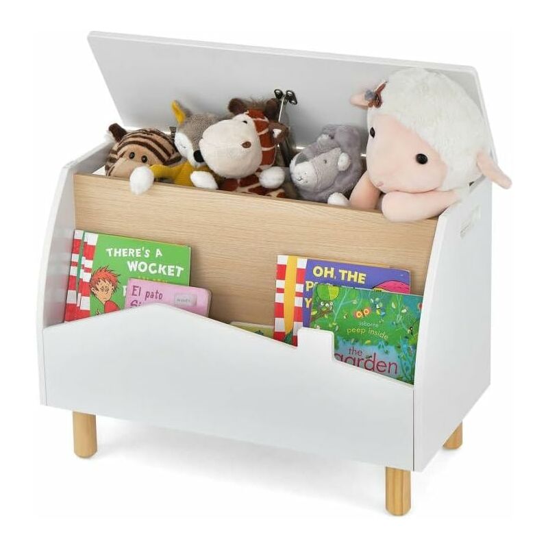 Coffre à Jouets En Bois Crocodile Vert - 60x33x37.5cm - Rangement Enfant - COSTWAY