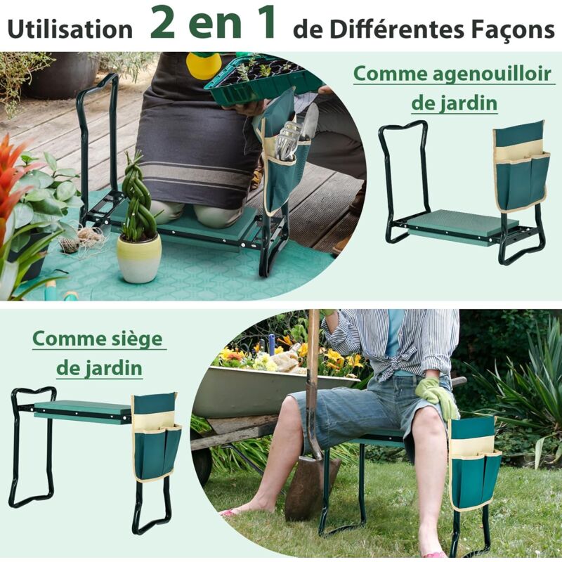 Tabouret Pliable 180kg Avec Coussin - Siège Portable Camping Intérieur Extérieur