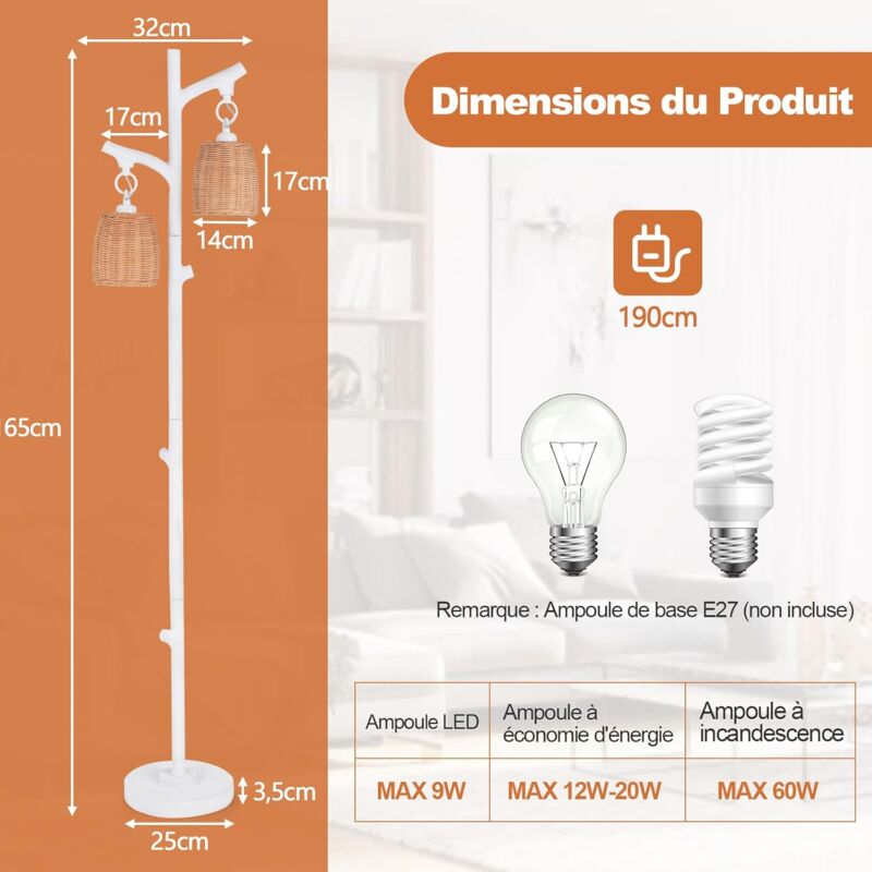 Pied de lampe Arbre 14cm