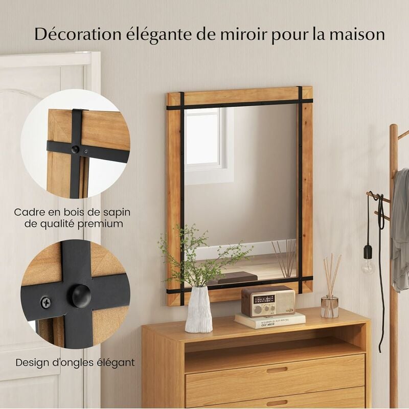 Miroir sapin Montessori Support réglable en bois de hêtre pour mobiles -   France