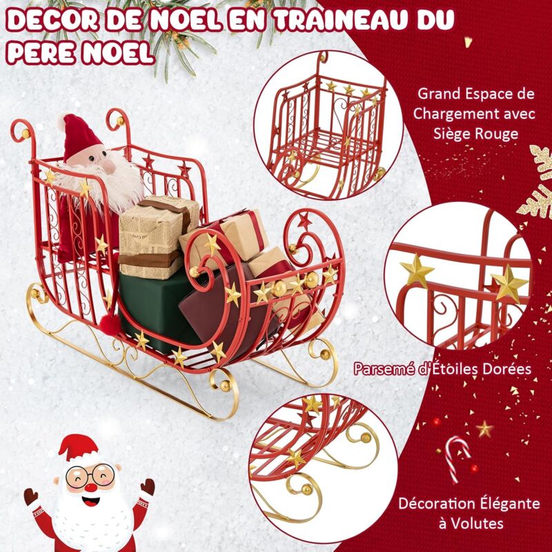 Traîneau Rouge Vintage Accessoire Photo Bébé – Bois Massif, 49x26x11 Cm – Pour Séances Nouveau-né, Noël, Décoration Maison, âge 0-6 Mois - 10