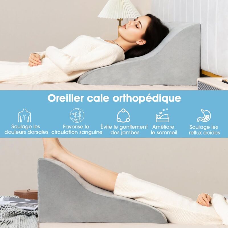 Coussin Genou Ergonomique Roxanepig - Mousse Mémoire Forme - Pour Dormeurs Côté & Grossesse