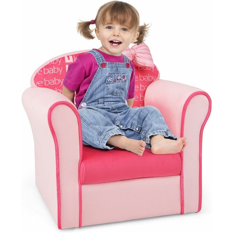 Costway fauteuil enfant en peluche avec dossier & accoudoir