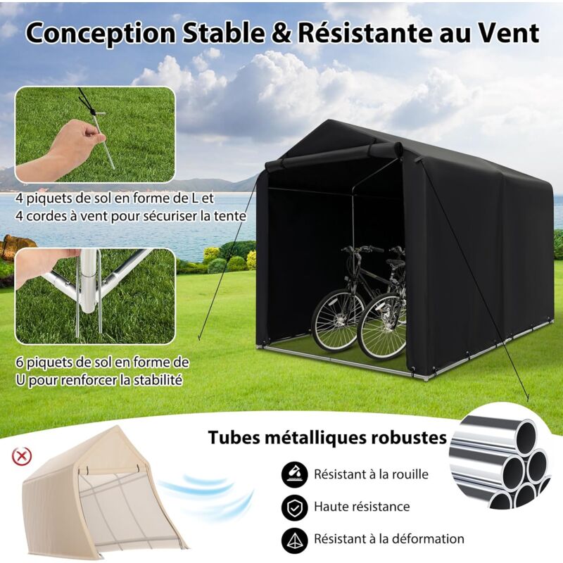 Abri De Rangement Pour Vélos – Tente Imperméable Pour 4-5 Vélos, Jardin, Outils…