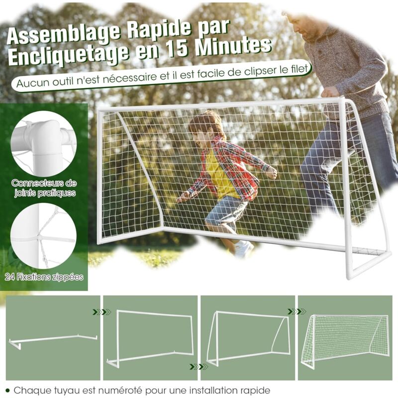 FORZA But De Football Jardin En PVC – Cage Portable Ultra Résistante 9 Tailles Disponibles – Filet PEHD Imperméable, Montage En Quelques Minutes