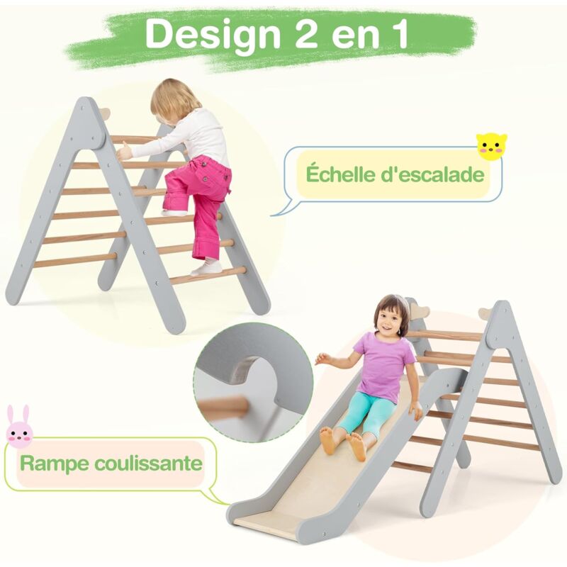 MAMOI Ensemble 4 en 1. Arche escalade Montessori avec coussins, cadre et toboggan pour enfants MAMOI Ensemble 4 en 1. Arche escalade Montessori avec coussins, cadre et toboggan pour enfants