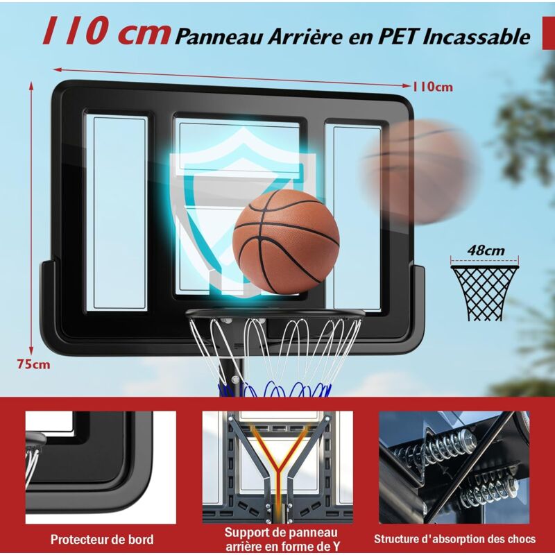 Filets De Basket - Lot De 2, Nylon Résistant, 55 Cm - Pour Paniers Intérieur Et Extérieur, Installation Facile
