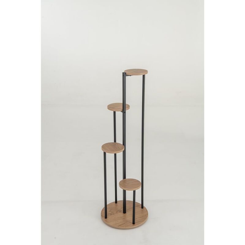 Accessoire Jardin Fer Durable 13x14cm COSTWAY Support Pour Plantes D' Intérieur à 4 Niveaux, Etagère D'Angle De 125 CM De Haut Pour Plantes En Pot, Étagère à Fleurs Avec Structure En Métal Doré