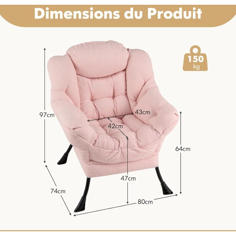 Fauteuil De Bureau Pivotant En Velours Côtelé - Hauteur Réglable 40-52cm, Sans Roulettes - Capacité 120 Kg - Jaune