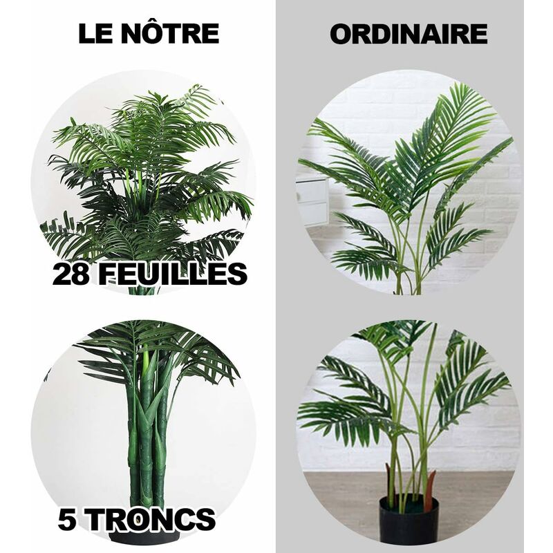 Plante artificielle avec pot palmier vert 70 cm décoration