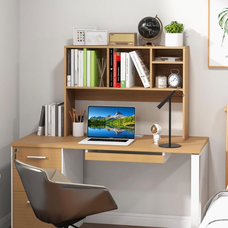 YBING Étagère De Bureau Multifonction 4 Niveaux - Rangement Ordinateur Et Organisation Espace Travail