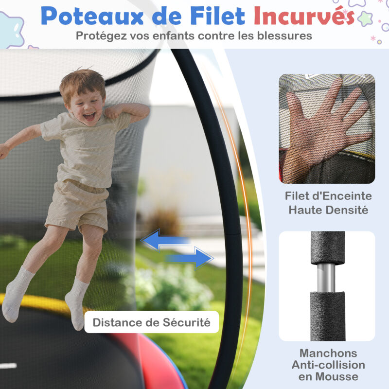 BRAVE SPORTS Trampoline Enfant 1m Avec Filet De Sécurité - Intérieur Et Extérieur Pour Jardin Et Maison