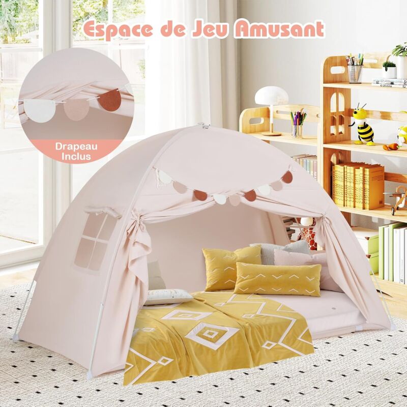 TENTE DE LIT HLMAX Tente de Jeu Pliable pour Enfants avec Tunnel Jouer