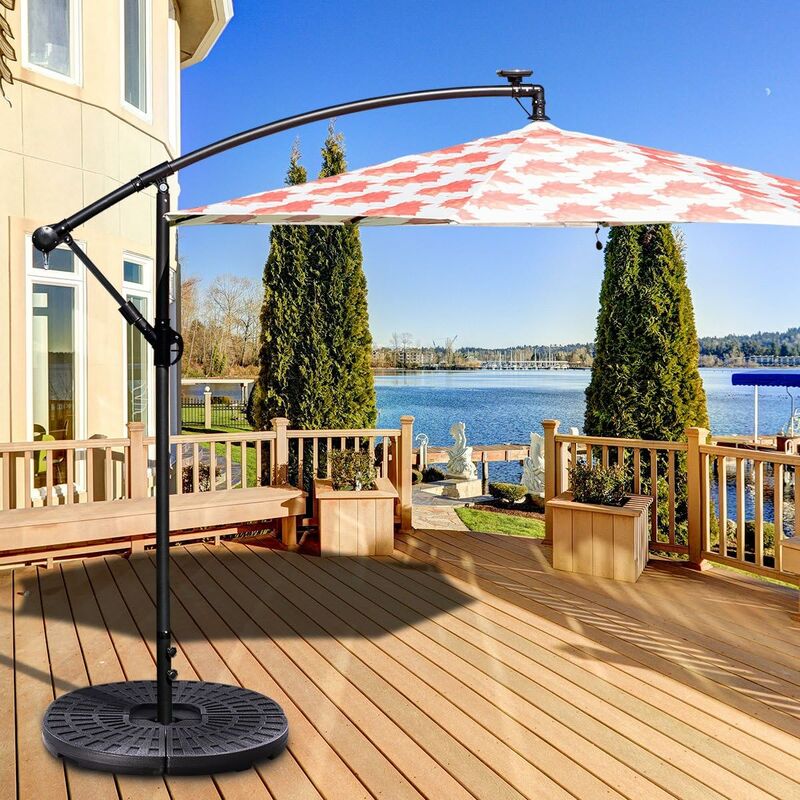 Lot De 4 Dalles De Lestage COSTWAY Pour Parasol Déporté - Stable Et Résistant Au Vent