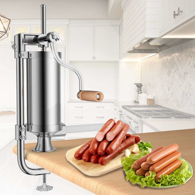 CNCEST Machine à saucisses manuelle en acier inoxydable - 3 l