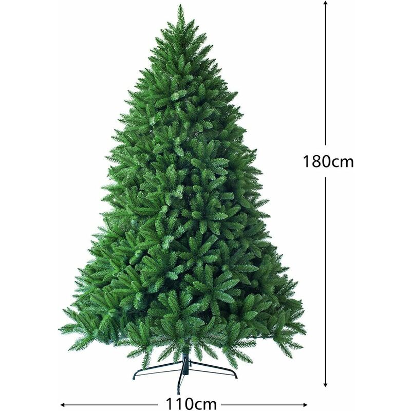Sapin De Noël Artificiel Vert 180 Cm - 928 Pointes - Support Métal - Montage Rapide - PVC Haute Qualité - 8