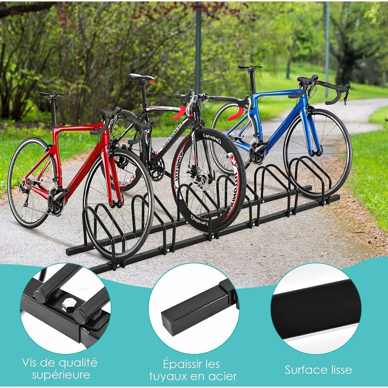 Toboli Support Vélo pour 6 Vélos Béquille Pied Acier galvanisé Usage  Intérieur et Extérieur Garage