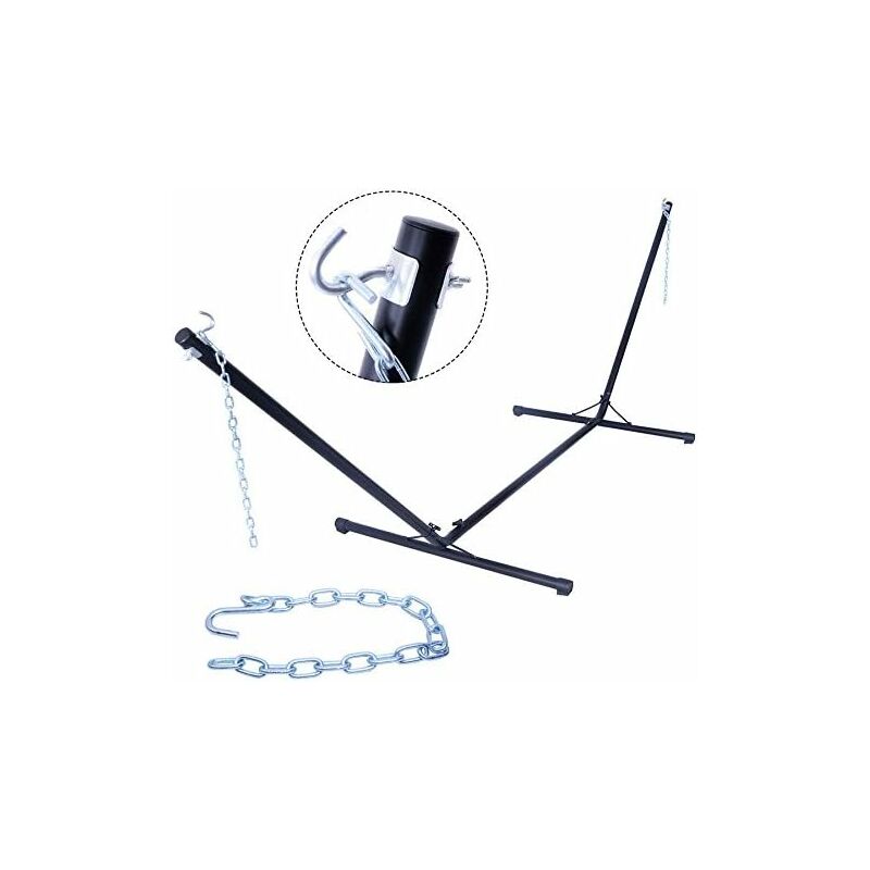 COSTWAY Hamac Avec Support Métallique XXL – Charge 150 Kg, Toile Poly-Coton Douce 210x100 Cm, Cadre Stable 320 Cm, Idéal Jardin & Terrasse + Sac De Transport