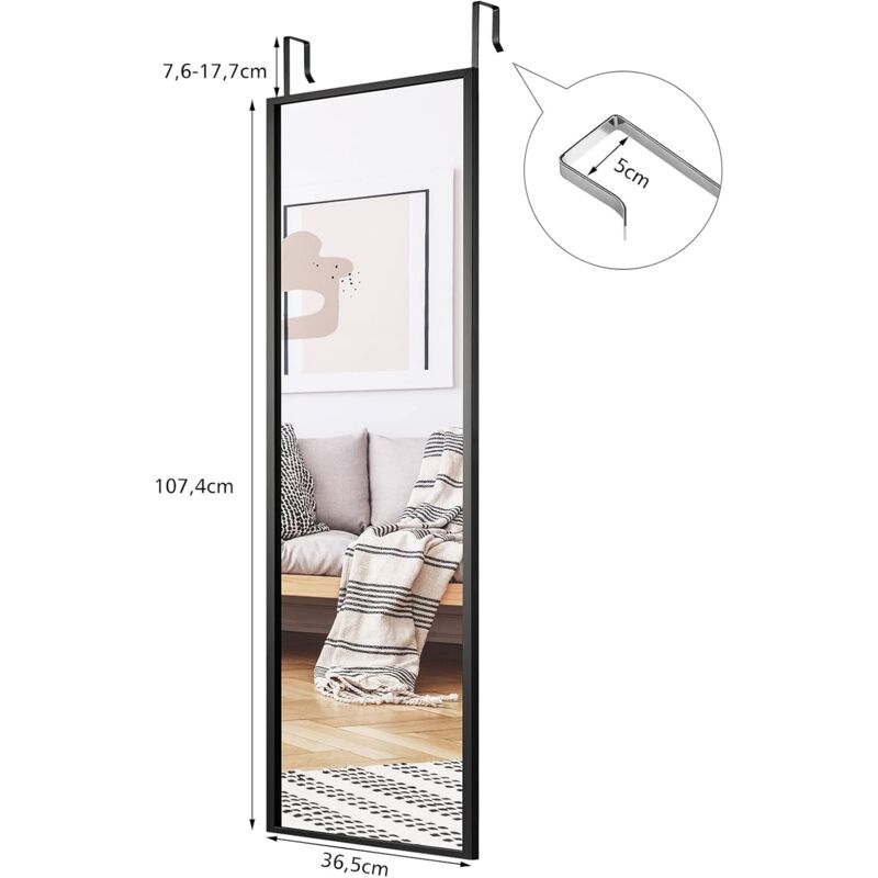 Miroir Autoportant Rectangulaire Pleine Longueur Cadre en Bois Massif 160 x 37cm Blanc Miroir Autoportant Rectangulaire Pleine Longueur Cadre en Bois Massif 160 x 37cm Blanc