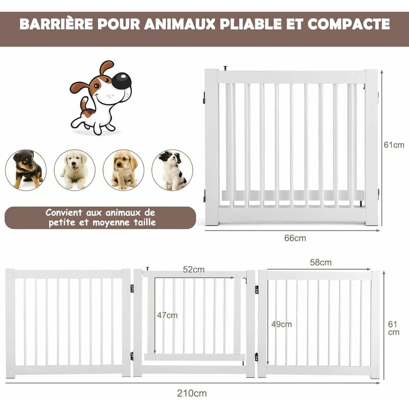 Trixie Barrière de sécurité pour chien (82-124 x 61 cm) au meilleur prix  sur