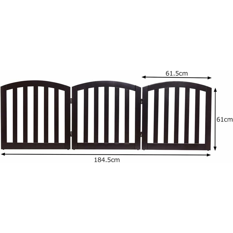 Barrière de Sécurité pour Chien 3 Panneaux avec 2 Pieds de Soutien 150x60  CM Barrière Modulable Pliable pour Animaux Blanc - Costway