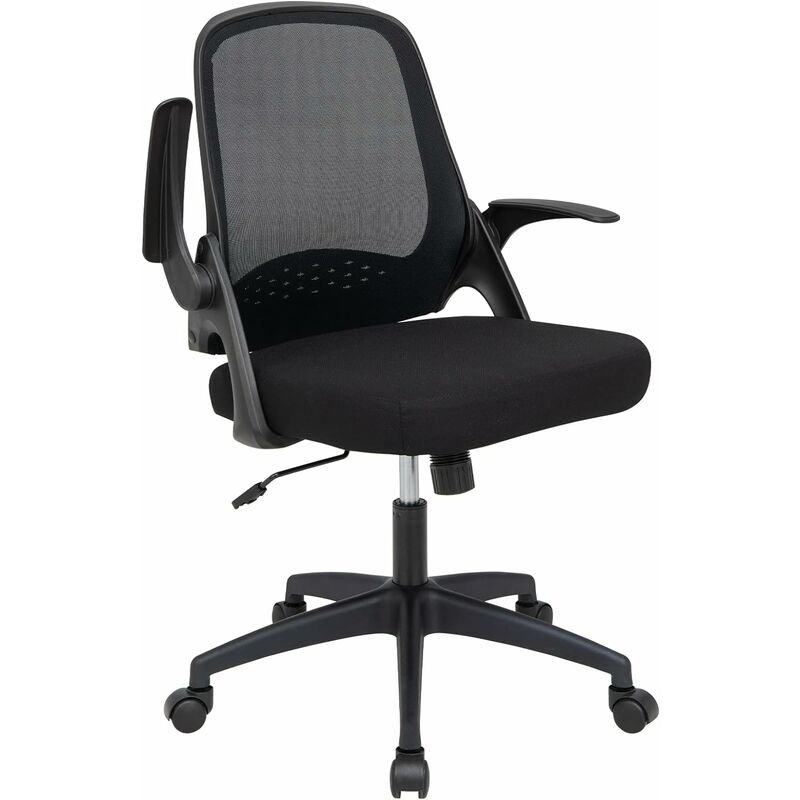 Dripex Chaise de Bureau Ergonomique avec Accoudoirs Pliable, Fauteuil de Bureau  Confortable - Noir