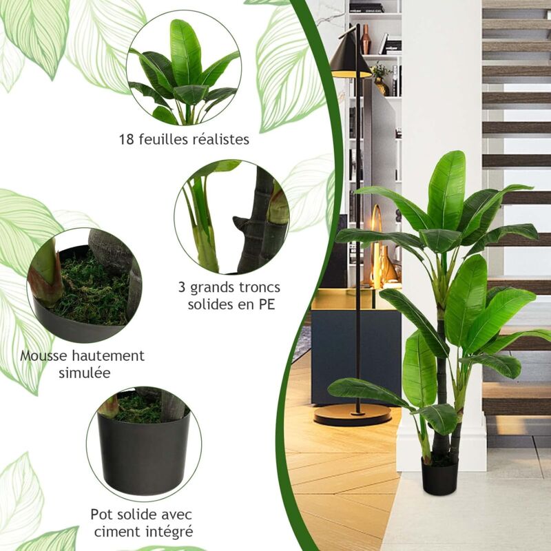 GREENTIME Lot De 2 Petites Plantes Artificielles Dans Un Pot Noir - Plantes Artificielles De Blé Pour Décoration De Maison, Fougère, Plante D'intérieur, Salle De Bain, Bureau, Chambre à Coucher