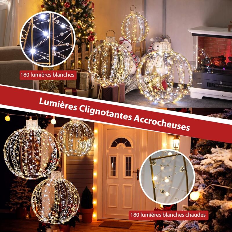 Lot de 100 mini lumières pour ballons - Blanc chaud