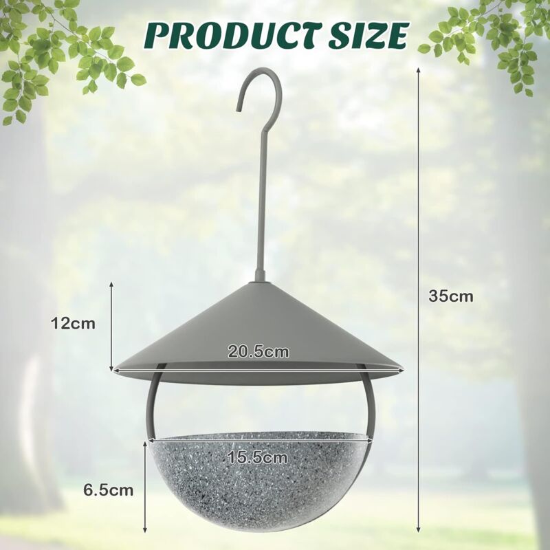 Yosager Kit D'Alimentation Pour Oiseaux Luxe 195,6 X 48,3 Cm - Station Multi-Mangeoires Suspendue Avec Bain, Plateau Graines Et Suif En Métal