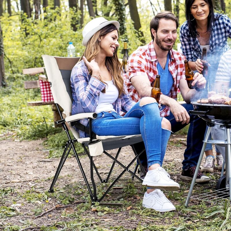 Outsunny Chaise de Camping Chaise de pêche Pliante et Portable, Dossier Haut, Coussin rembourré et Amovible, pour randonnée, pêche, Plage et Pique-Nique, 65 x 65 x 94 cm, Gris Outsunny Chaise de Camping Chaise de pêche Pliante et Portable, Dossier Haut, Coussin rembourré et Amovible, pour randonnée, pêche, Plage et Pique-Nique, 65 x 65 x 94 cm, Gris