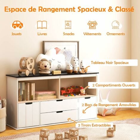 Coffre De Rangement Dream Pour Enfant - 80 X 40 Cm. - Blanc Et