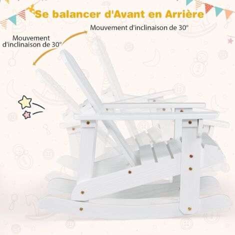Banc à Bascule Enfants 2 Places - Bois De Sapin, Fonction Balançoire, Charge 100kg, Pour Jardin/terrasse