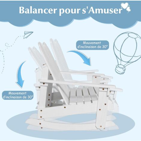 Chaise à Bascule Adirondack En Hdpe, Fauteuil De Jardin Extérieur Avec
