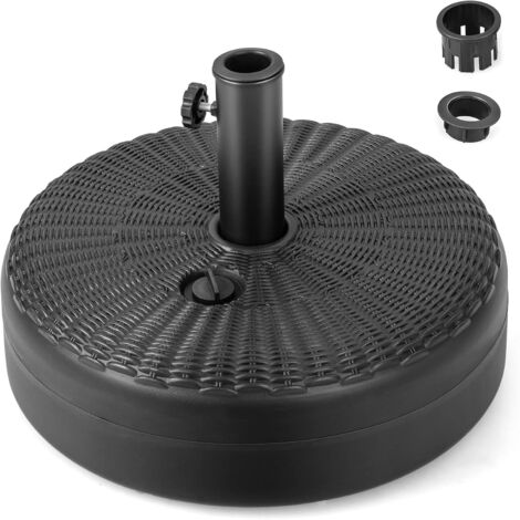 Costway – Pied de parasol lourd HDPE 45 x 30 cm – Rempli de 30 kg sable ou 15,5L eau – Adaptateurs 38/48 mm – Pour parasols jusqu'à 300 cm