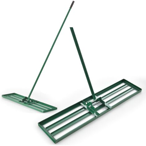 COSTWAY Râteau de Nivellement de Pelouse 91 x 25 cm, Râteau de Jardin en Métal avec Poignée Ergonomique, Outil de Niveau de Pelouse pour Jardin CourTerrain de Golf Ferme