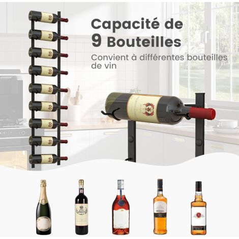 COSTWAY Porte Bouteille Mural, Étagère à Vin en Métal pour 6 Bouteilles COSTWAY Porte Bouteille Mural, Étagère à Vin en Métal pour 6 Bouteilles