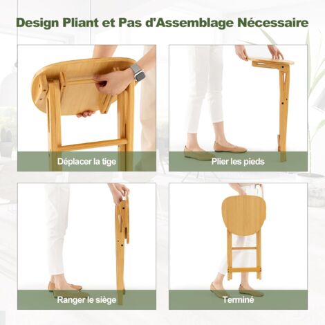 Tabouret Bas Rond Bambou Et Jute Kaidi - Lot De 2 à Prix